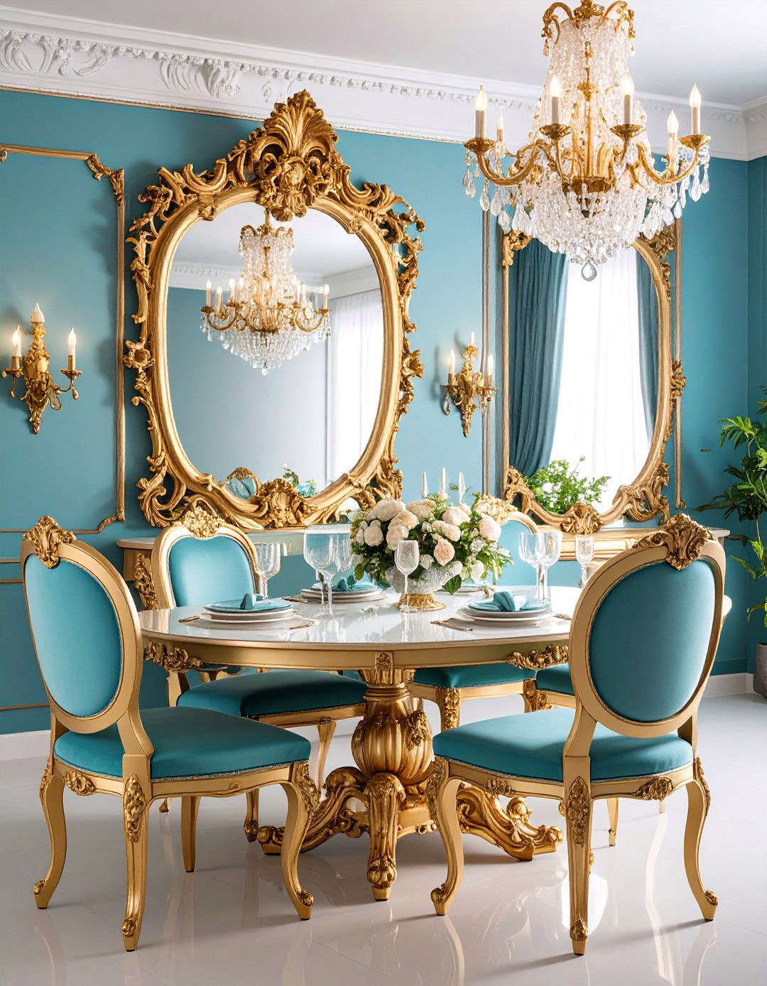 Baroque Mirror with Elaborate Carved Frame - 25 Dining Room Mirror Ideas