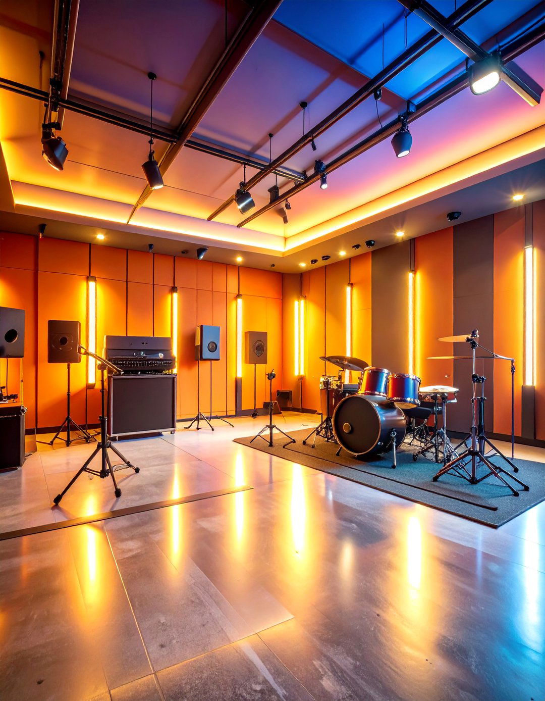 Basement Band Rehearsal Room with Soundproofing - 25 Music Room Ideas