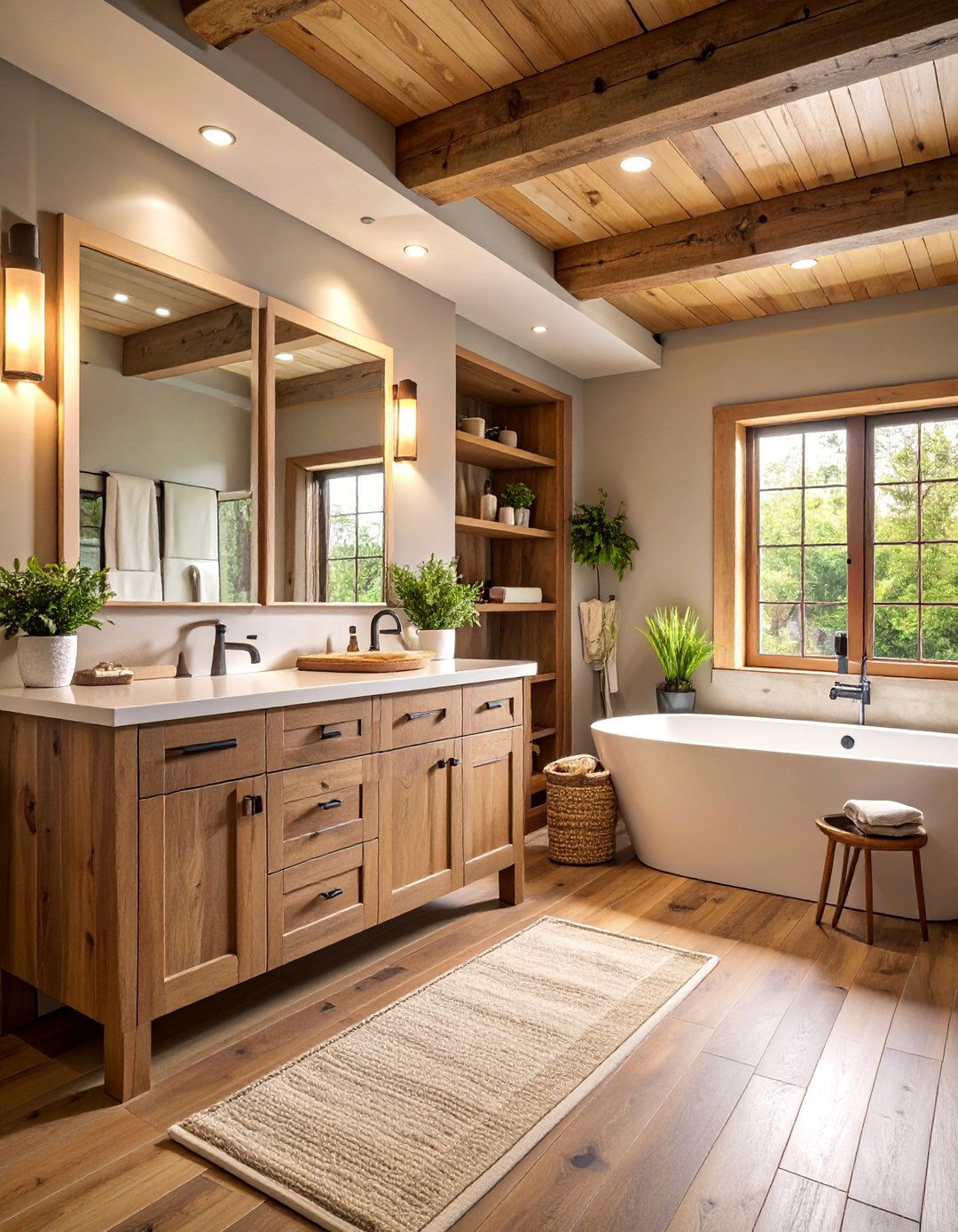 Basement Bathroom with Built in Storage and Custom Features - 25 Basement Bathroom Ideas