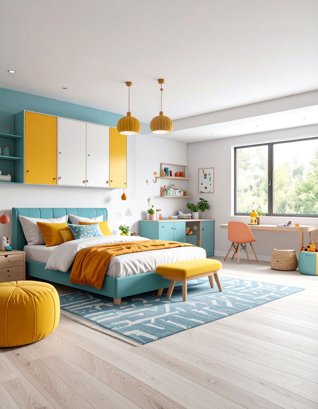 Basement Bedroom with Play Area and Family Friendly Design - 25 Basement Bedroom Ideas
