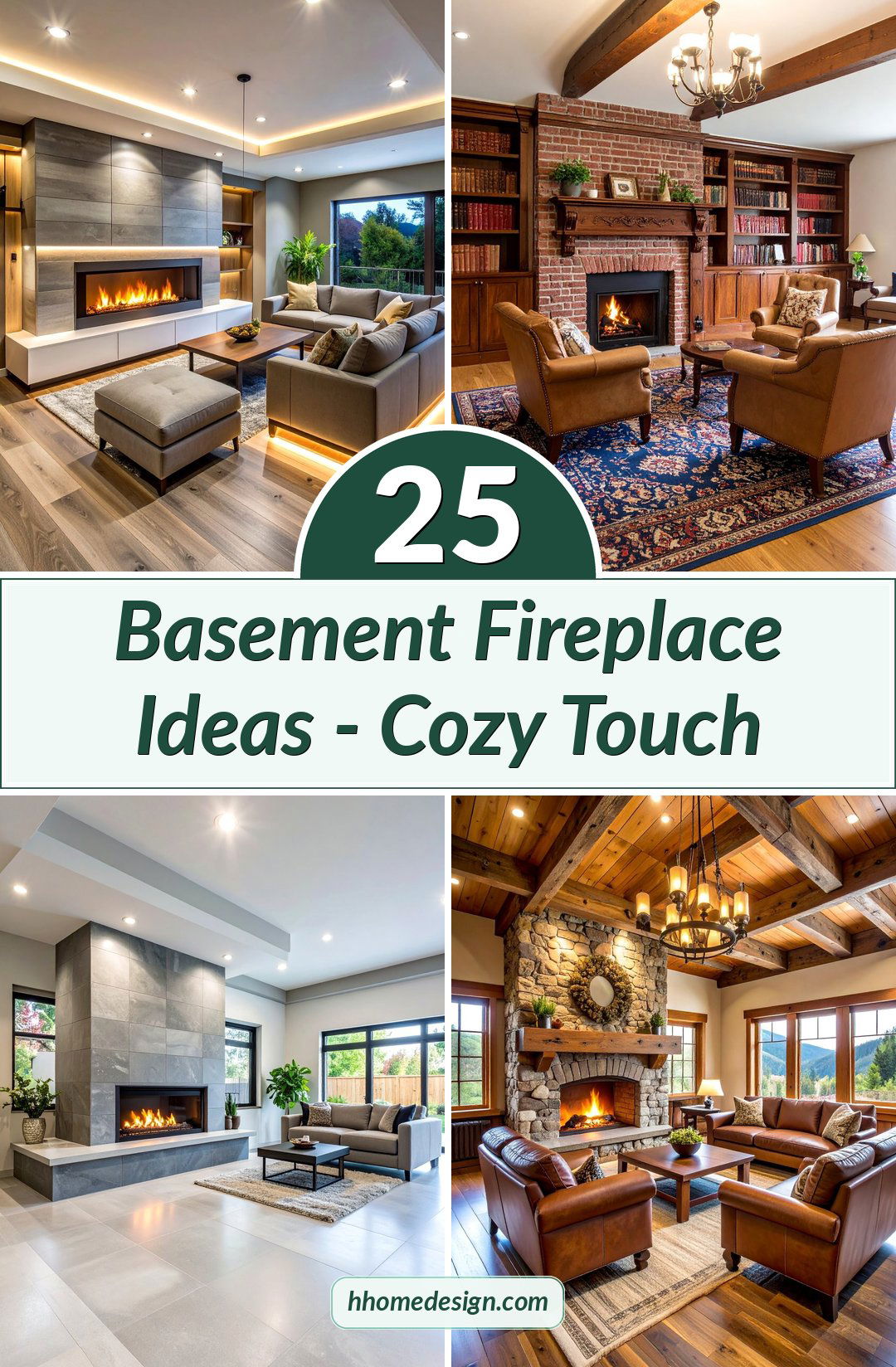 25 Basement Fireplace Ideas - Cozy Touch
