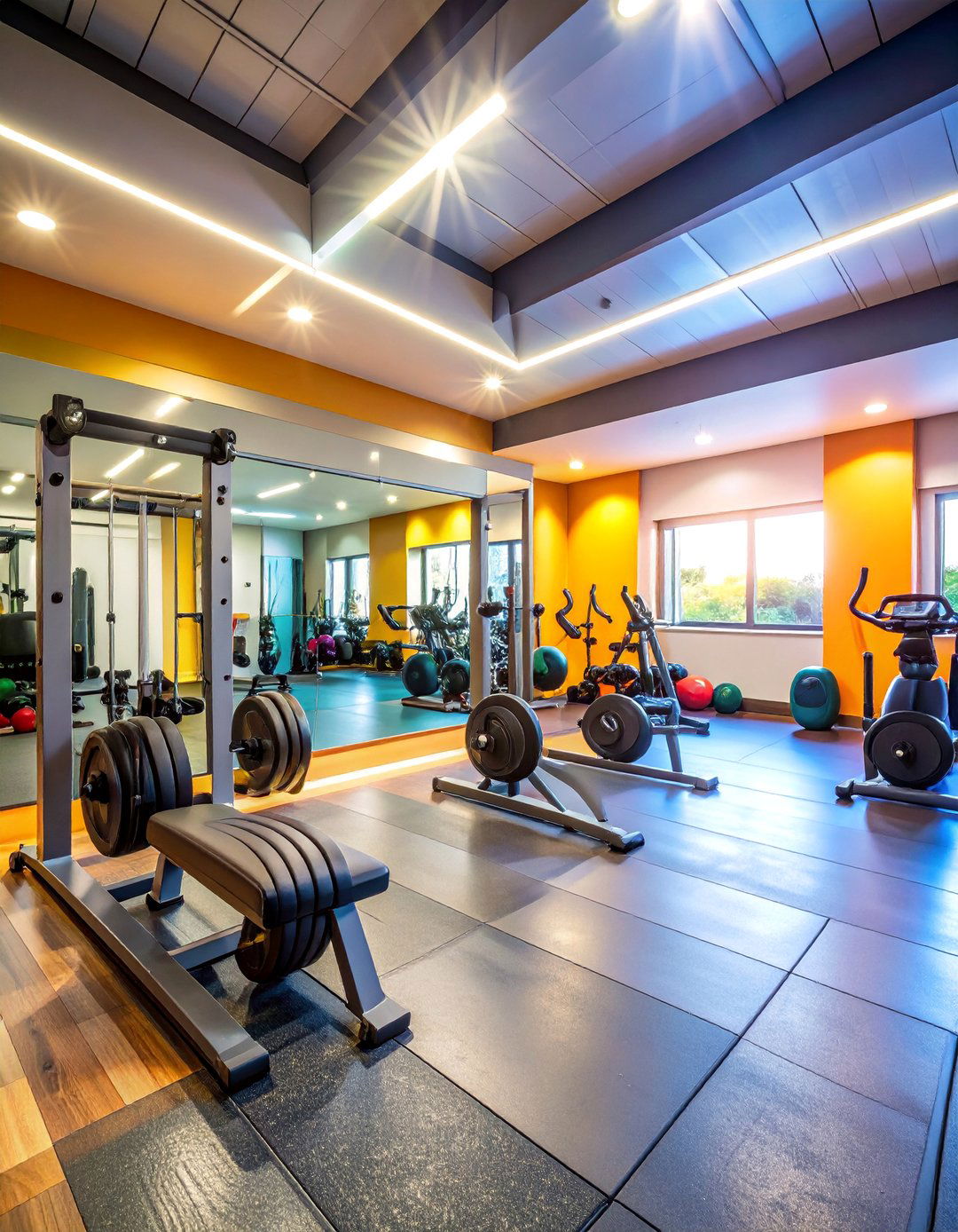 Basement Home Gym with Professional Equipment - 25 basement decorating ideas