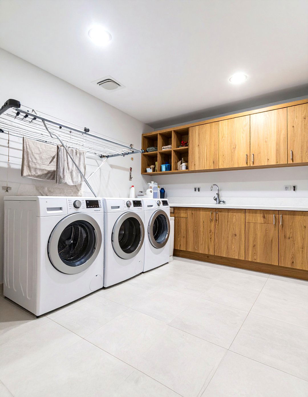 Basement Laundry with Drying Room and Humidity Control - 25 basement laundry room ideas