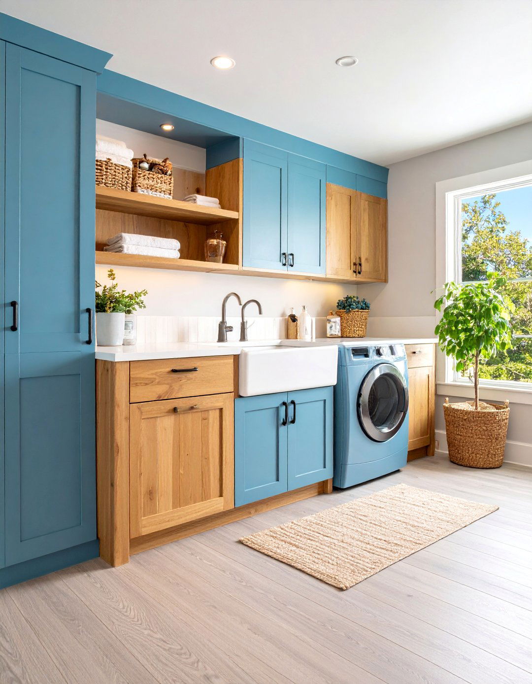 Basement Laundry with Utility Sink and Folding Station Combo - 25 basement laundry room ideas