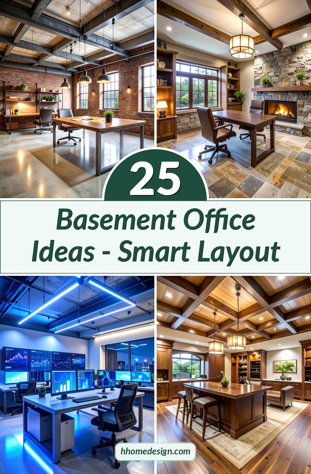25 Basement Office Ideas - Smart Layout