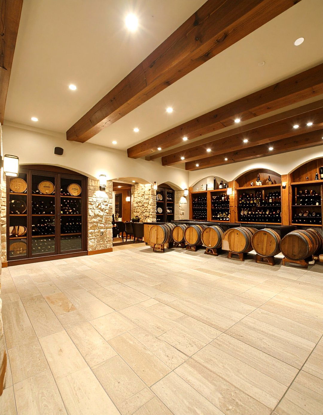 Basement Theater with Wine Cellar Integration - 25 Basement Home Theater Ideas
