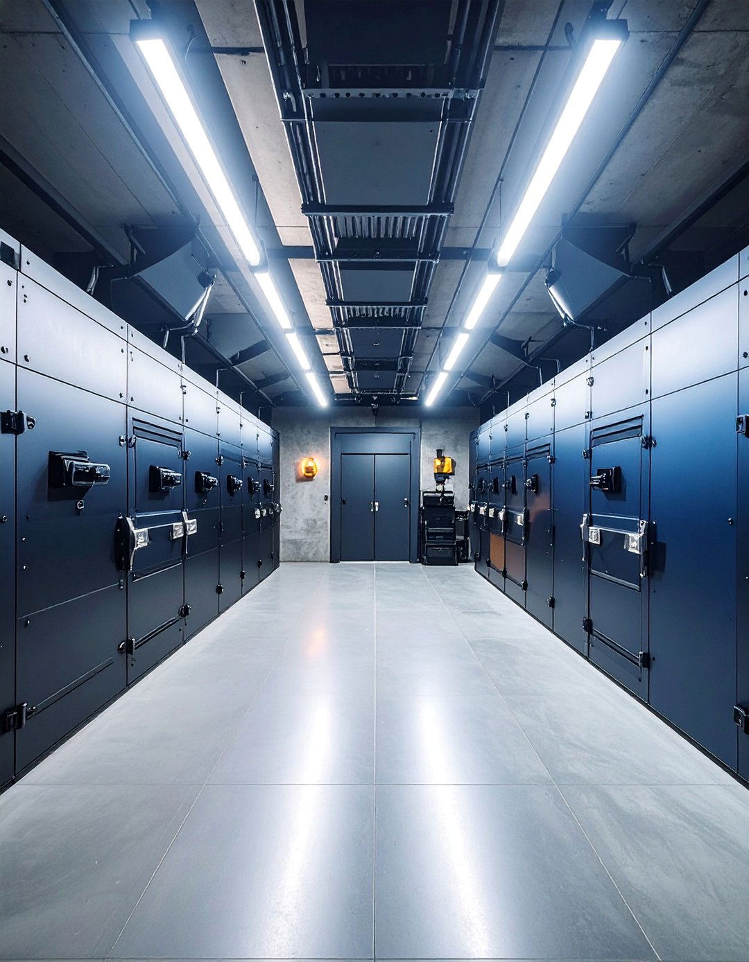 Basement Vault Gun Room with Concrete Construction - 25 Gun Room Ideas