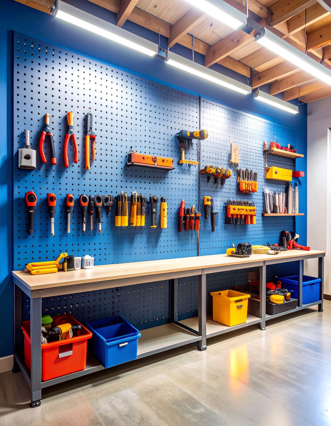 Basement Workshop Pegboard Wall - 25 Pegboard Ideas