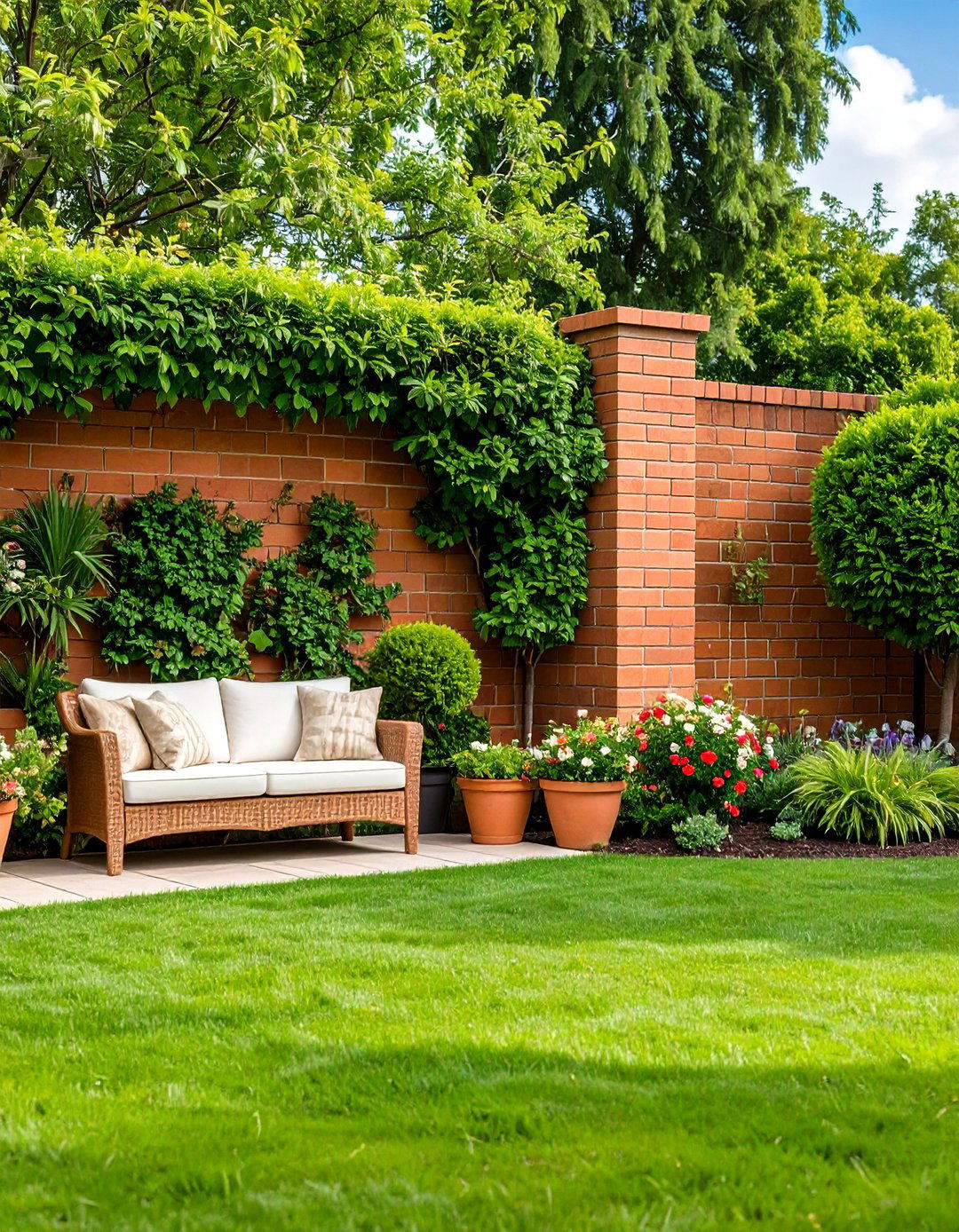 Basket Weave Pattern Decorative Wall - 25 Brick Fence Ideas