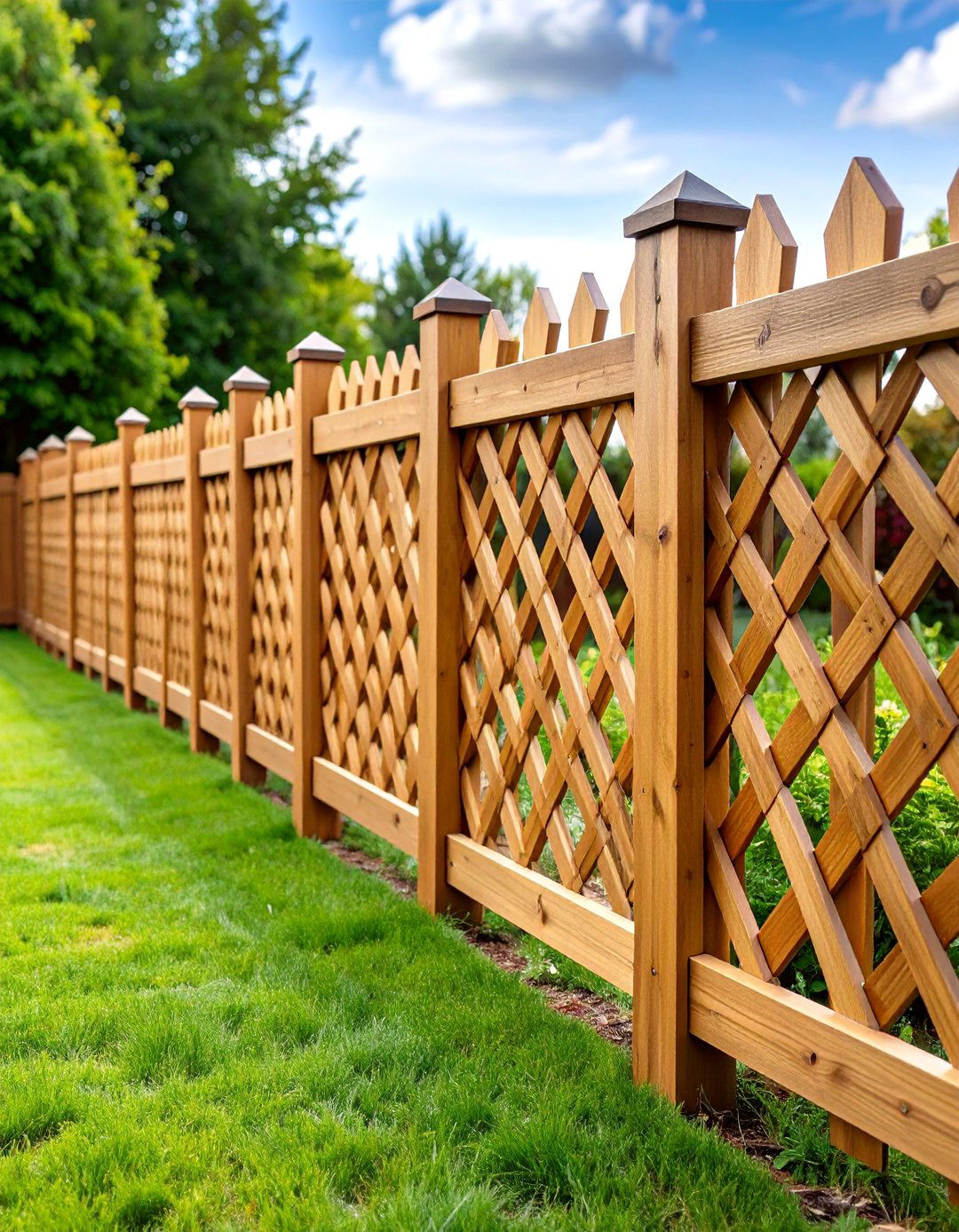 Basket Weave Wood Fence with Interlaced Board Pattern - 25 Decorative Fence Ideas