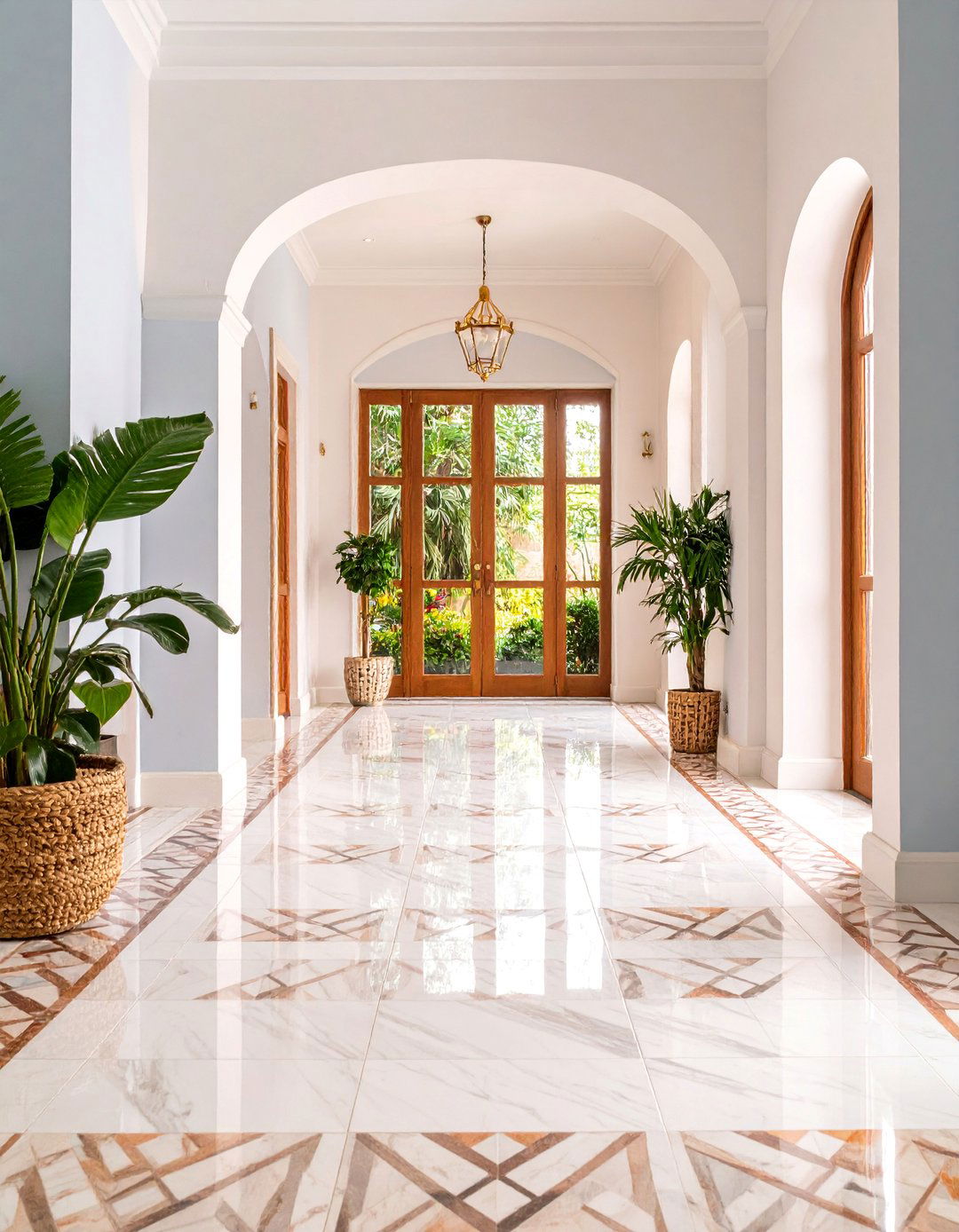 Basketweave Marble Pattern - 25 Small Entryway Tile Floor Ideas
