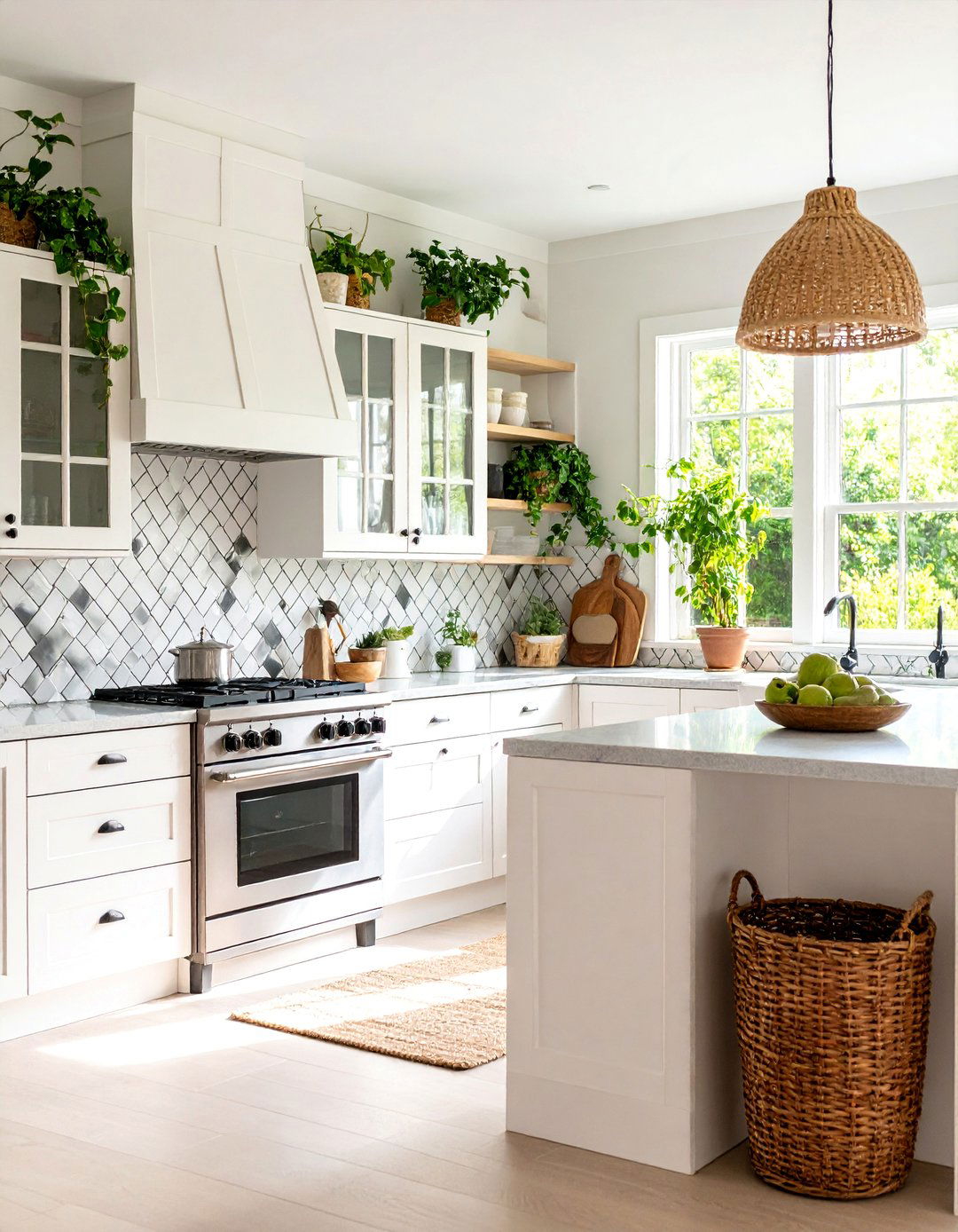 Basketweave Pattern Kitchen Backsplash with Interwoven Design - 25 Black and White Kitchen Backsplash Ideas