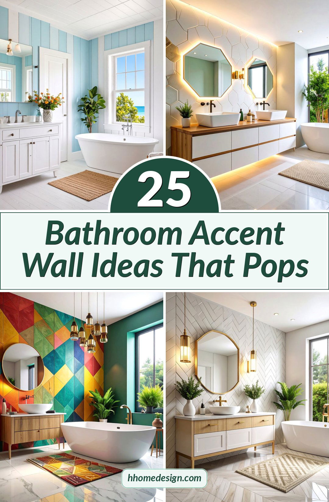 25 Bathroom Accent Wall Ideas That Pops