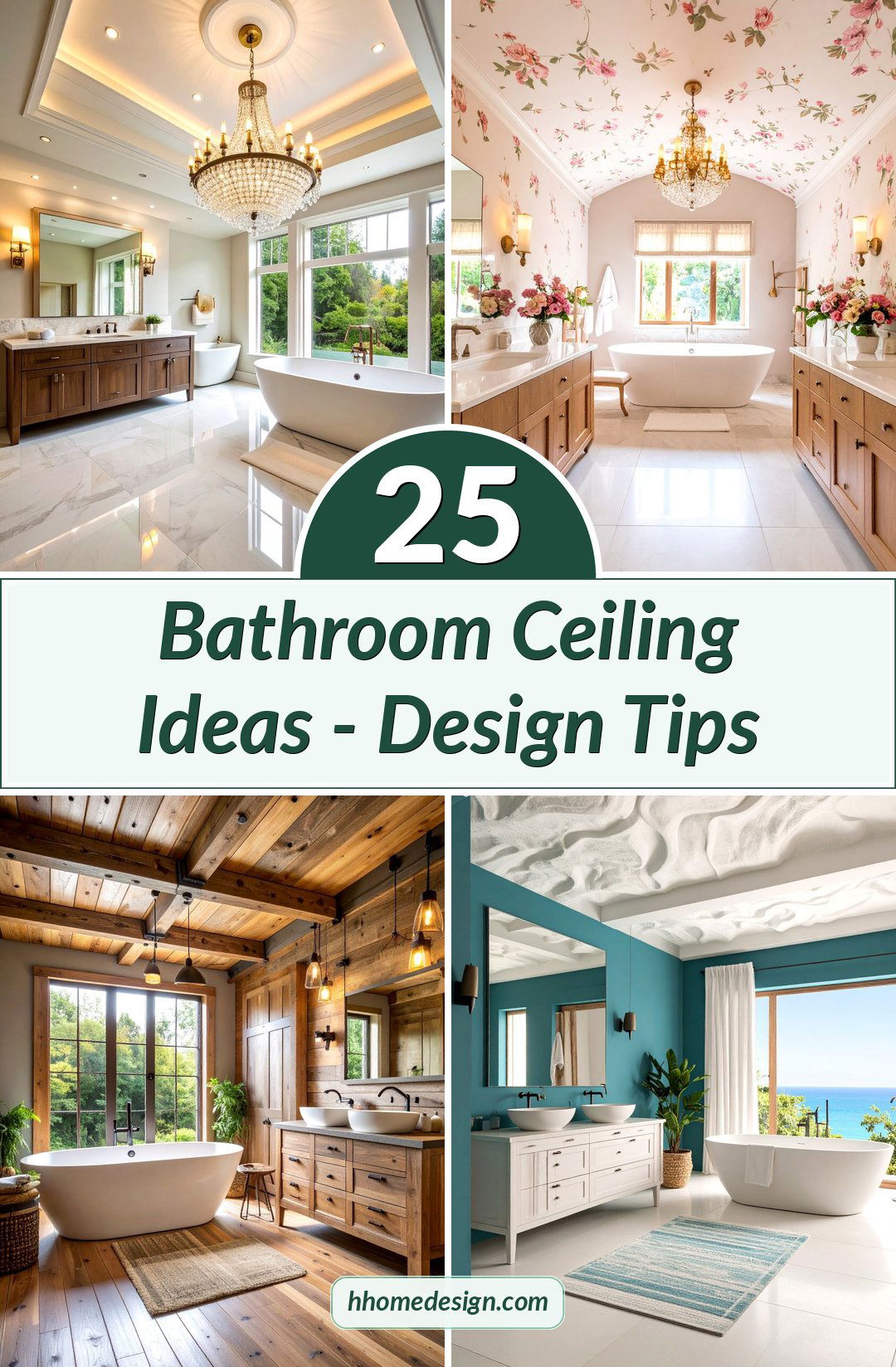 25 Bathroom Ceiling Ideas - Design Tips