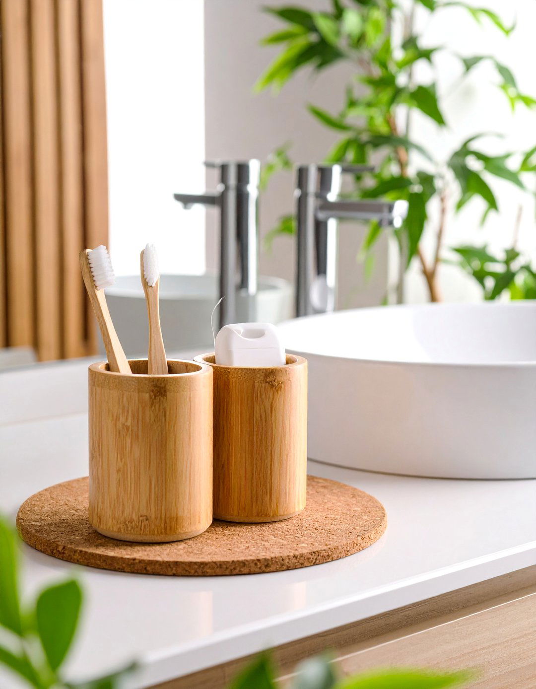 Bathroom Counter Bamboo Compartment Caddy - 25 Bathroom Counter Organization Ideas