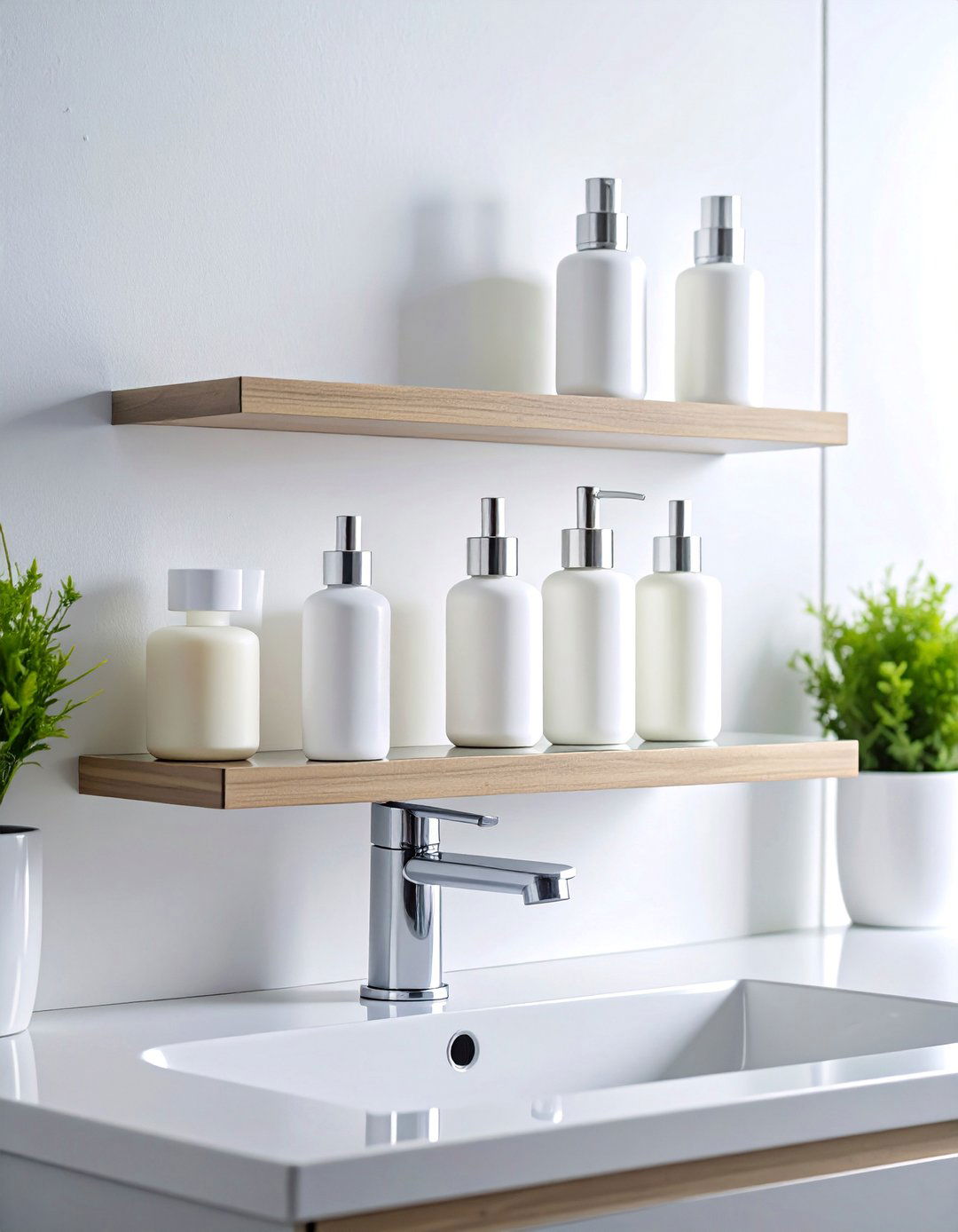 Bathroom Counter Minimalist Floating Shelf Extension - 25 Bathroom Counter Organization Ideas