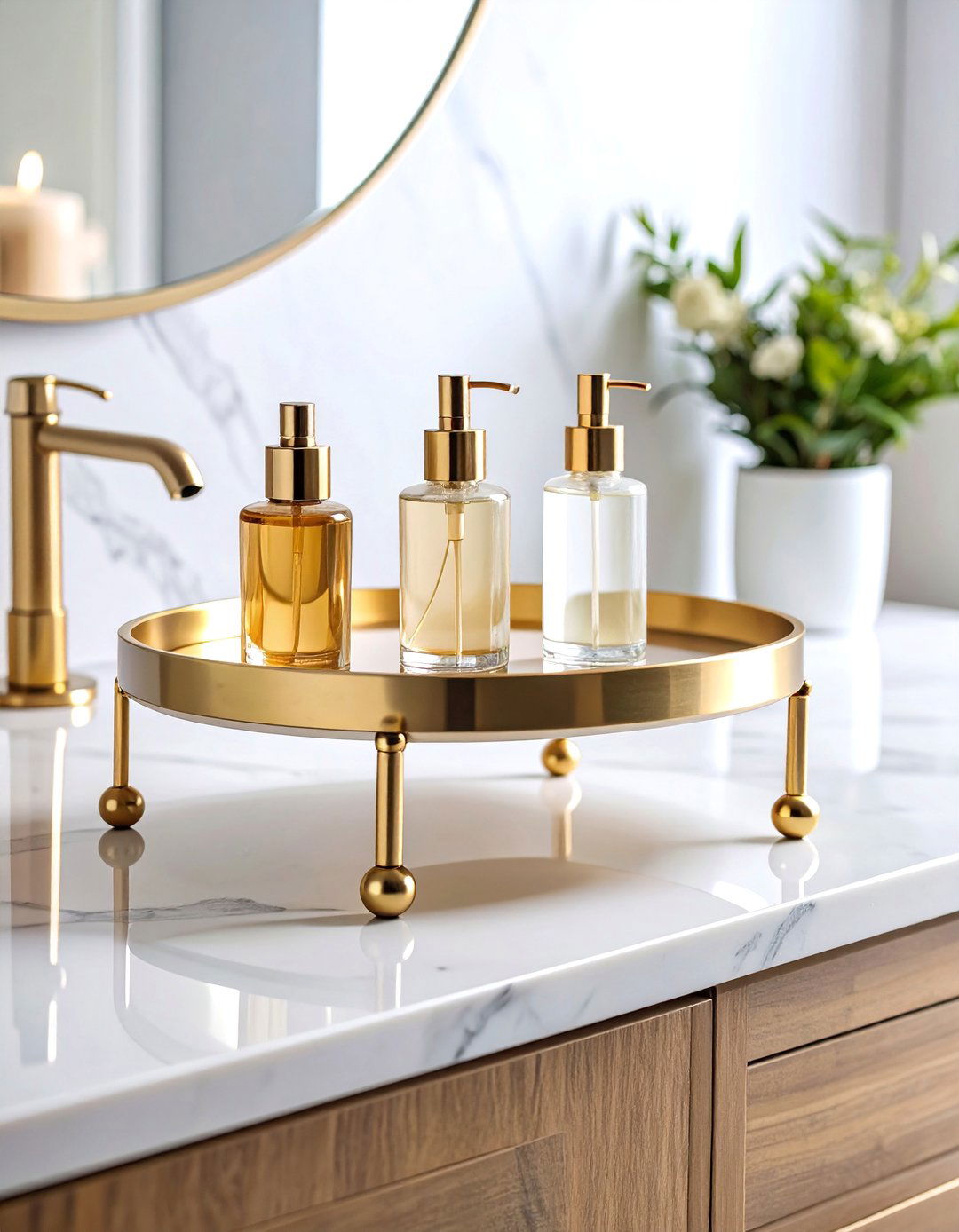 Bathroom Counter Two Tier Tray Organizer - 25 Bathroom Counter Organization Ideas