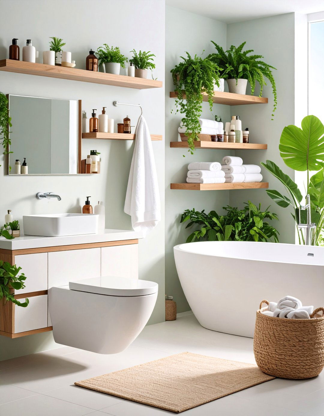 Bathroom Floating Shelves with Moisture Resistant Finishes - 25 Floating Shelves Ideas