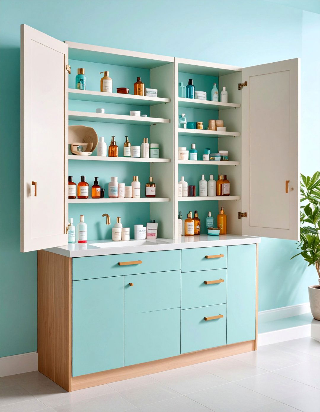 Bathroom Medicine Cabinet with Adjustable Interior Shelving - 25 cabinet storage ideas