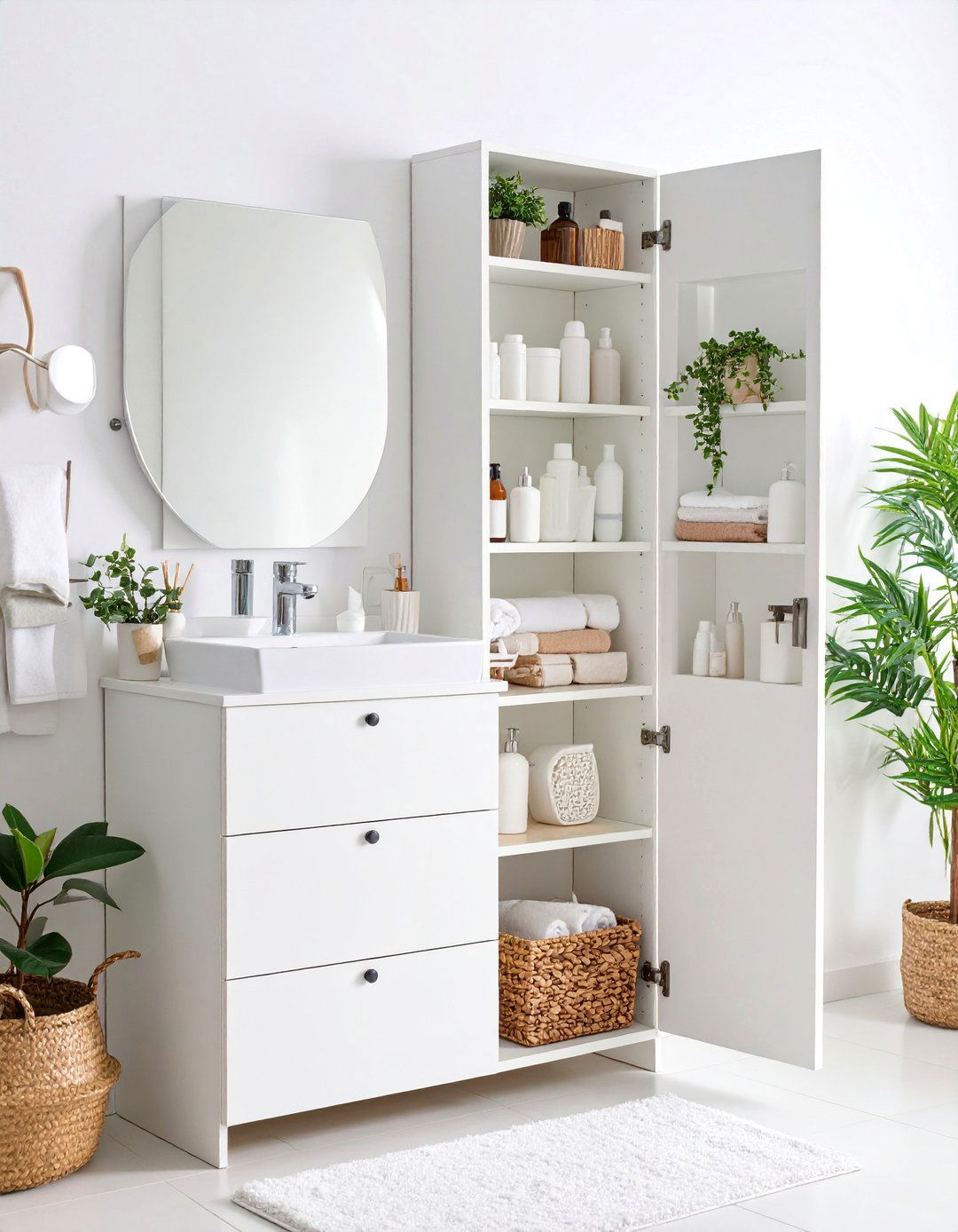 Bathroom Medicine Cabinet with Recessed Storage - 25 Small Apartment Storage Ideas