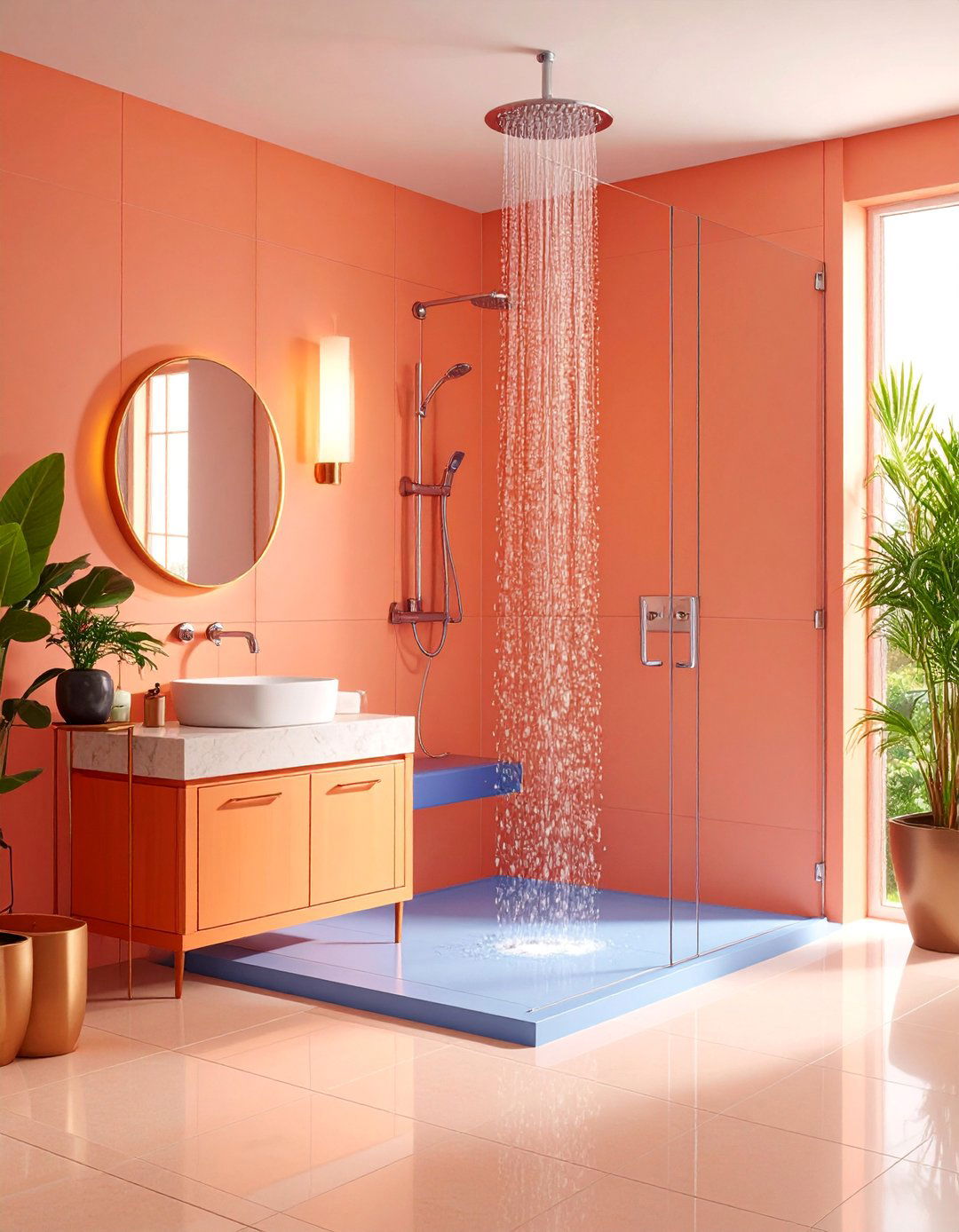 Bathroom Shower Bench Niche with Fold down Seating - 25 Wall Niche Ideas