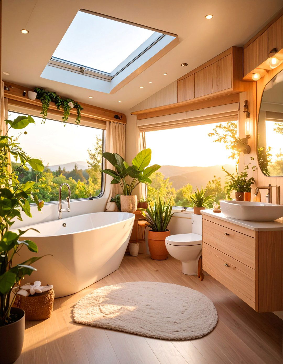 Bathroom Skylight and Windows - 25 Small Rv Bathroom Ideas