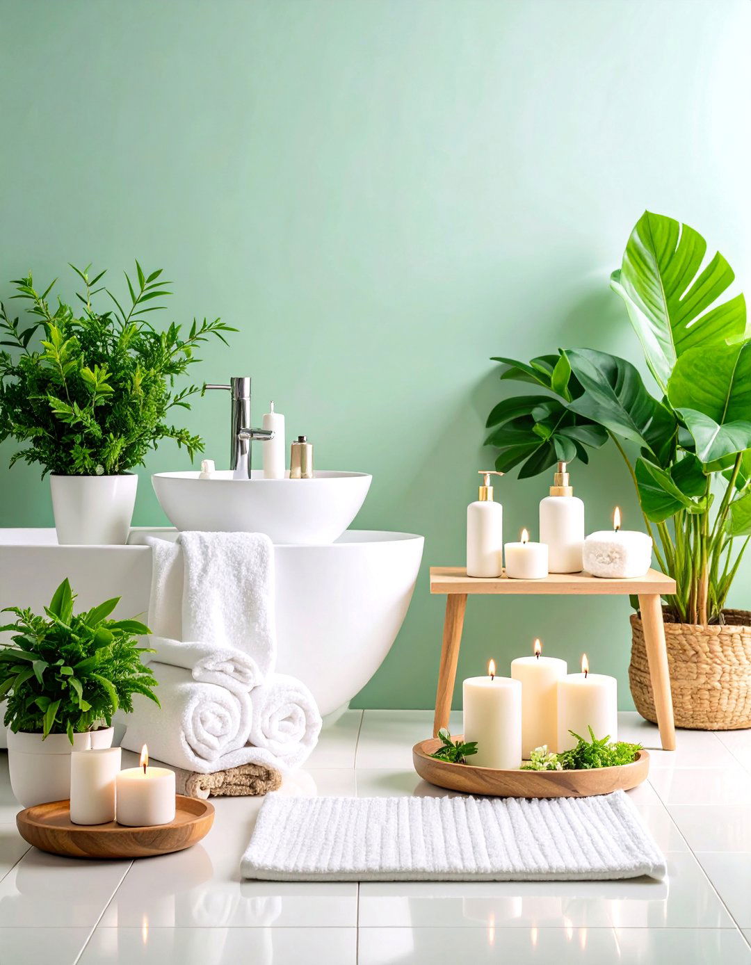 Bathroom Spa Retreat with Luxurious Amenities - 25 Housewarming Decoration Ideas