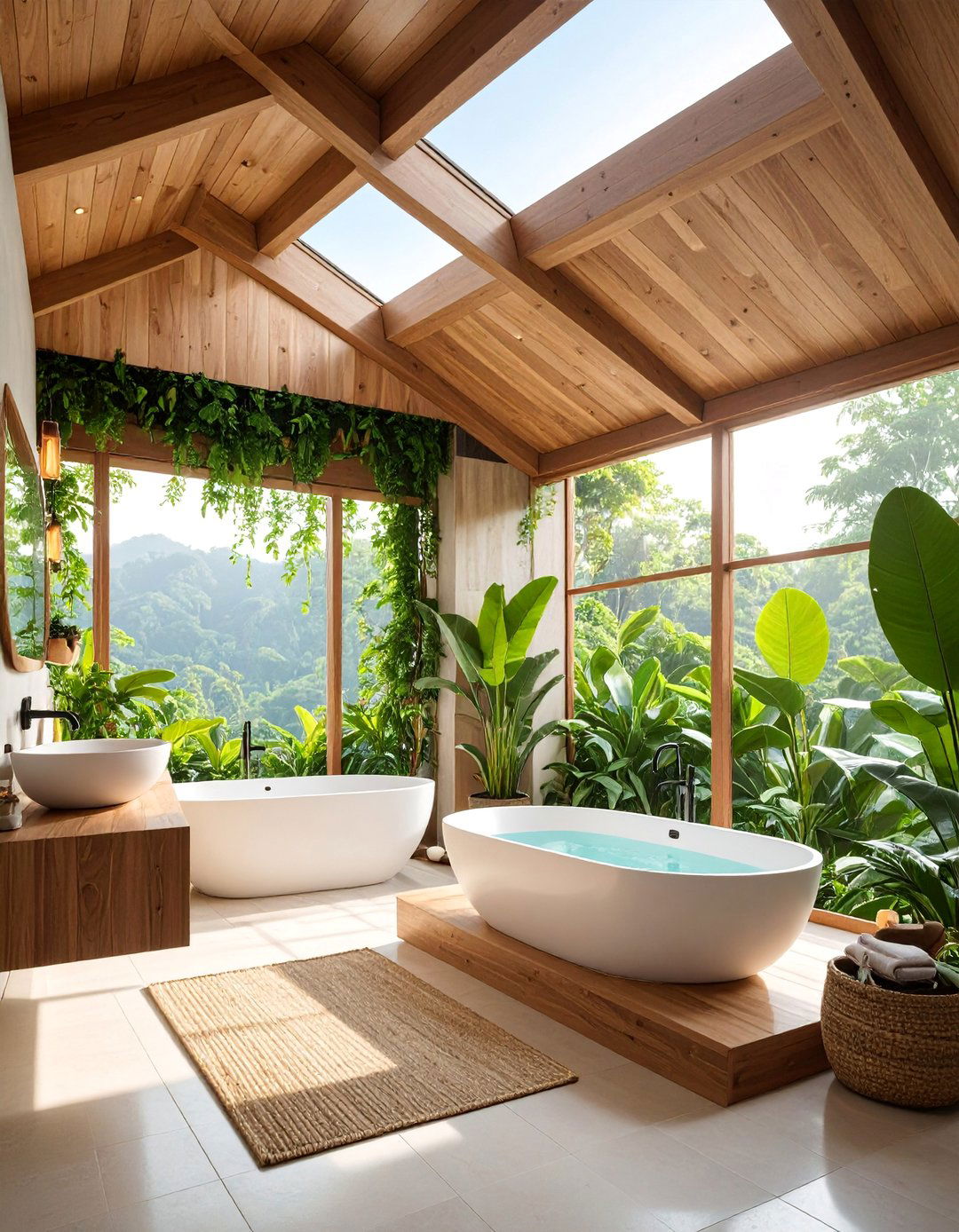 Bathroom Spa Style Ceiling Beams - 25 Decorative Ceiling Beam Ideas