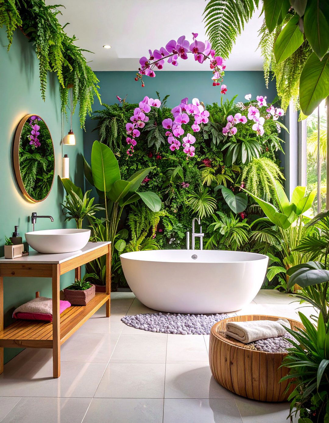 Bathroom Tropical Spa Retreat - 25 Ways Decorating With Plants