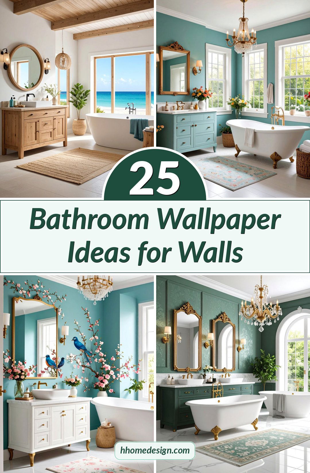 25 Bathroom Wallpaper Ideas for Walls