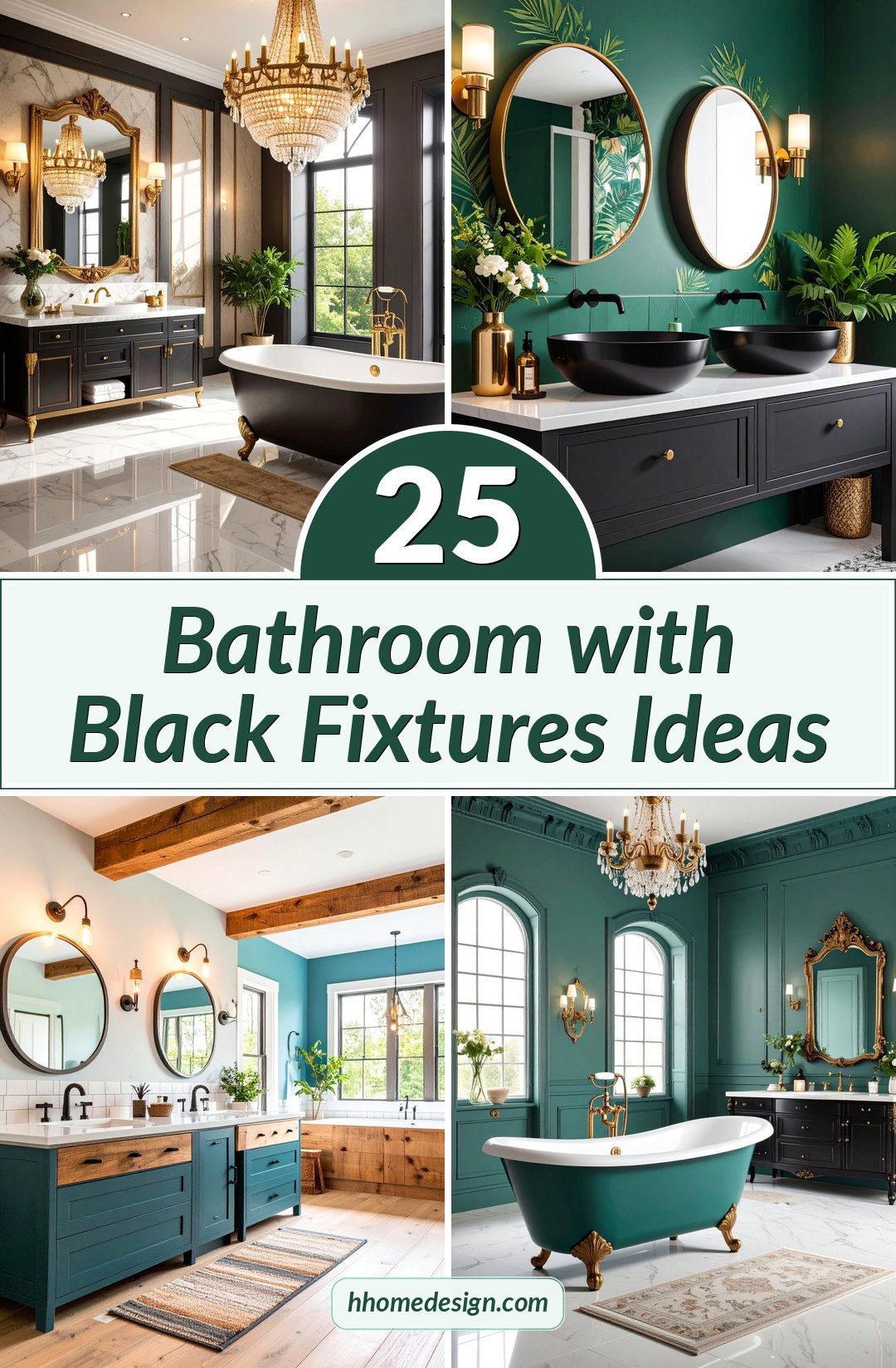 25 Bathroom with Black Fixtures Ideas