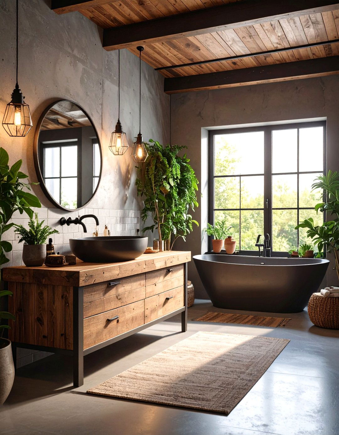 Bathroom with Galvanized Sink and Exposed Plumbing - 25 Industrial Interior Design Style Ideas