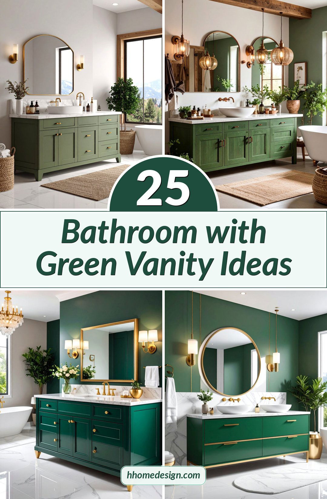 25 Bathroom with Green Vanity Ideas