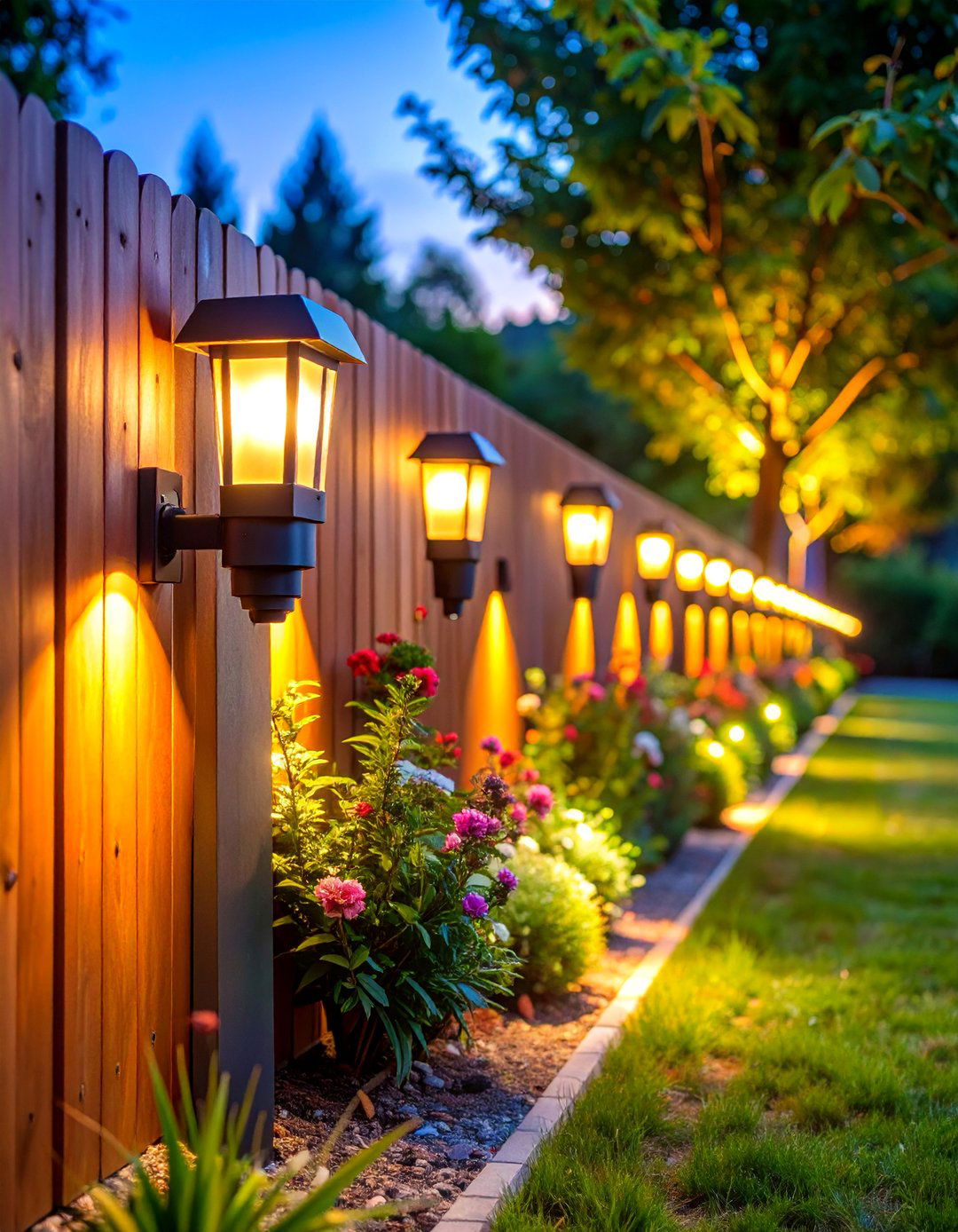 Battery Powered Accent Spotlights - 25 Fence Lighting Ideas
