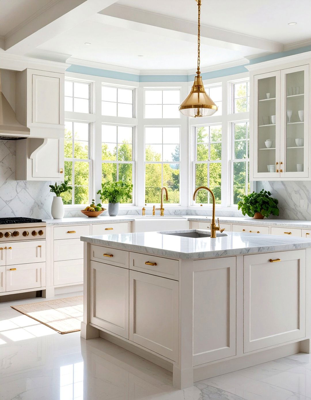 Bay Window with Farmhouse Sink - 25 Kitchen Window Ideas