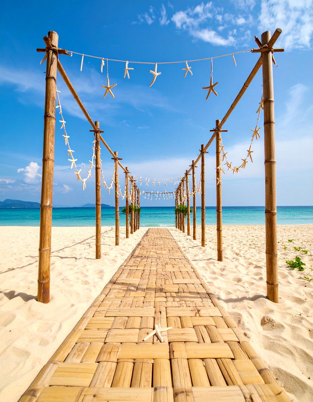 Beach Bamboo Aisle Wedding Entrance - 25 Wedding Entrance Ideas