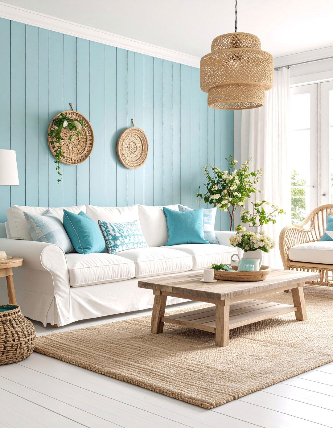 Beach Cottage Living Room with Vintage Charm - 25 Coastal Living Room Ideas