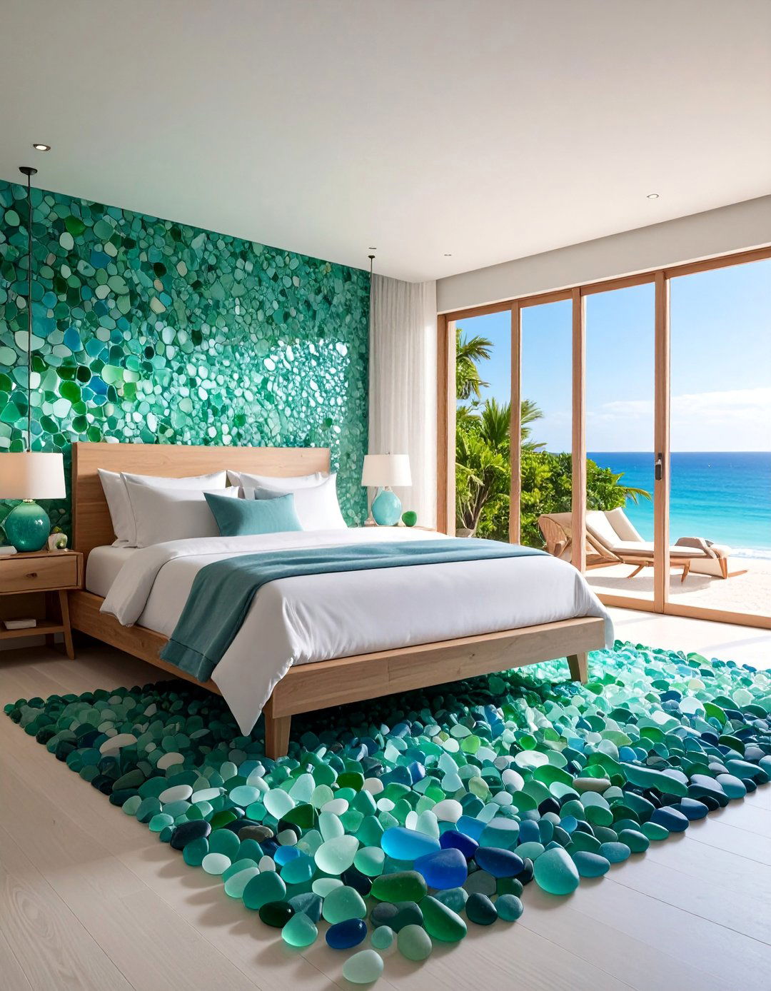 Beach Glass and Sea Glass Bedroom with Translucent Beauty - 25 Ocean-themed Bedroom Ideas