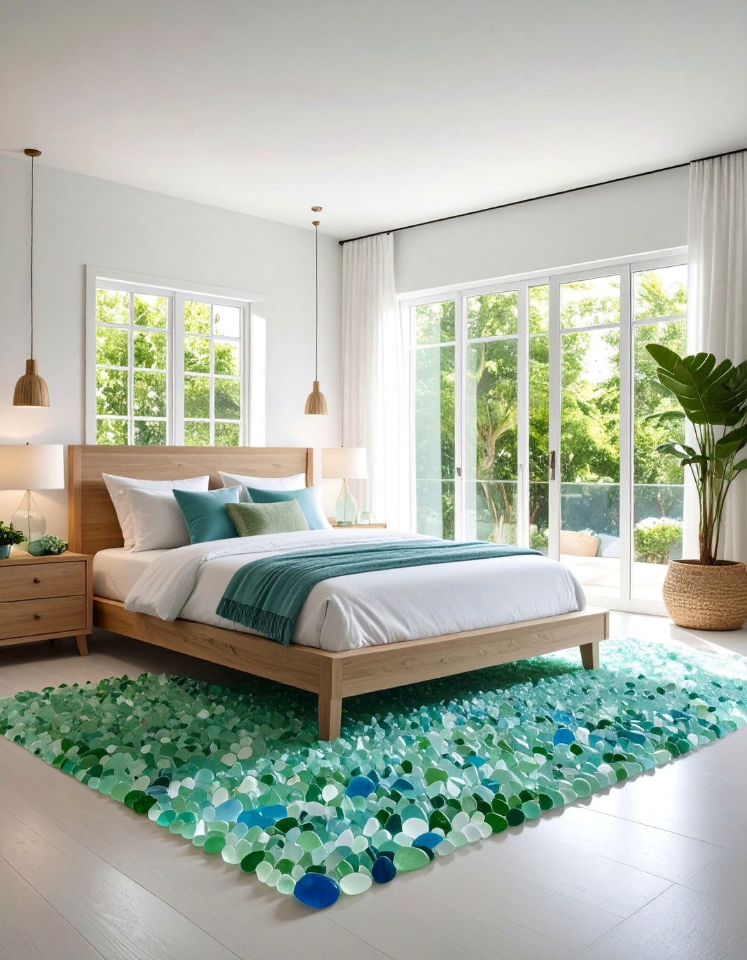 Beach Glass and Sea Glass Bedroom - 25 Beach Themed Bedroom Ideas