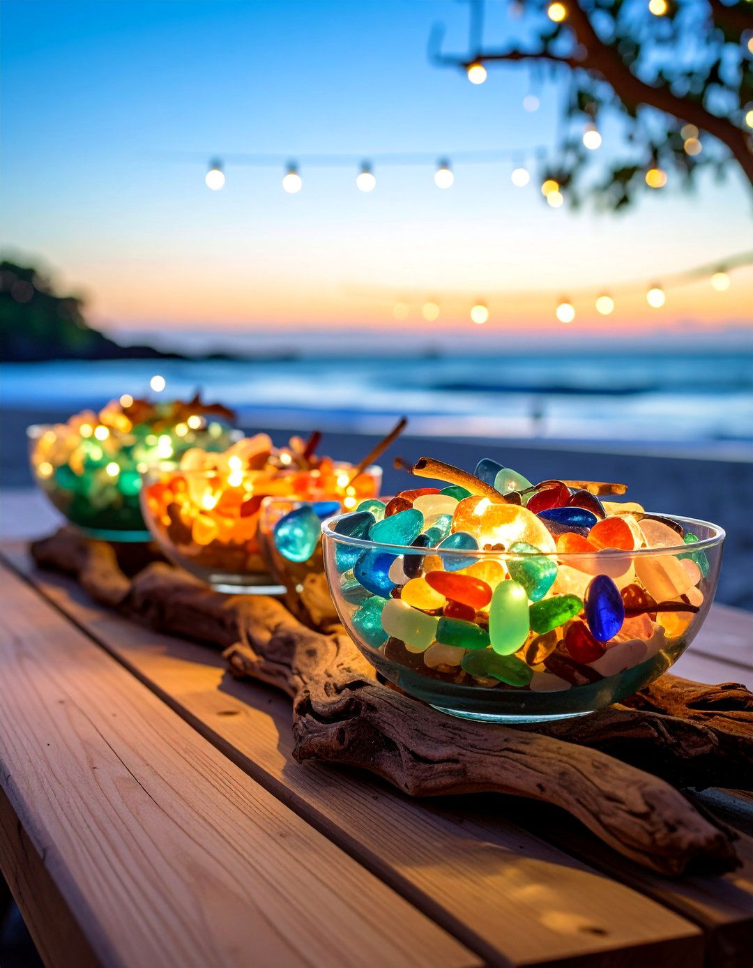Beach Glass and Seashell Collection - 25 non-floral wedding centerpiece ideas