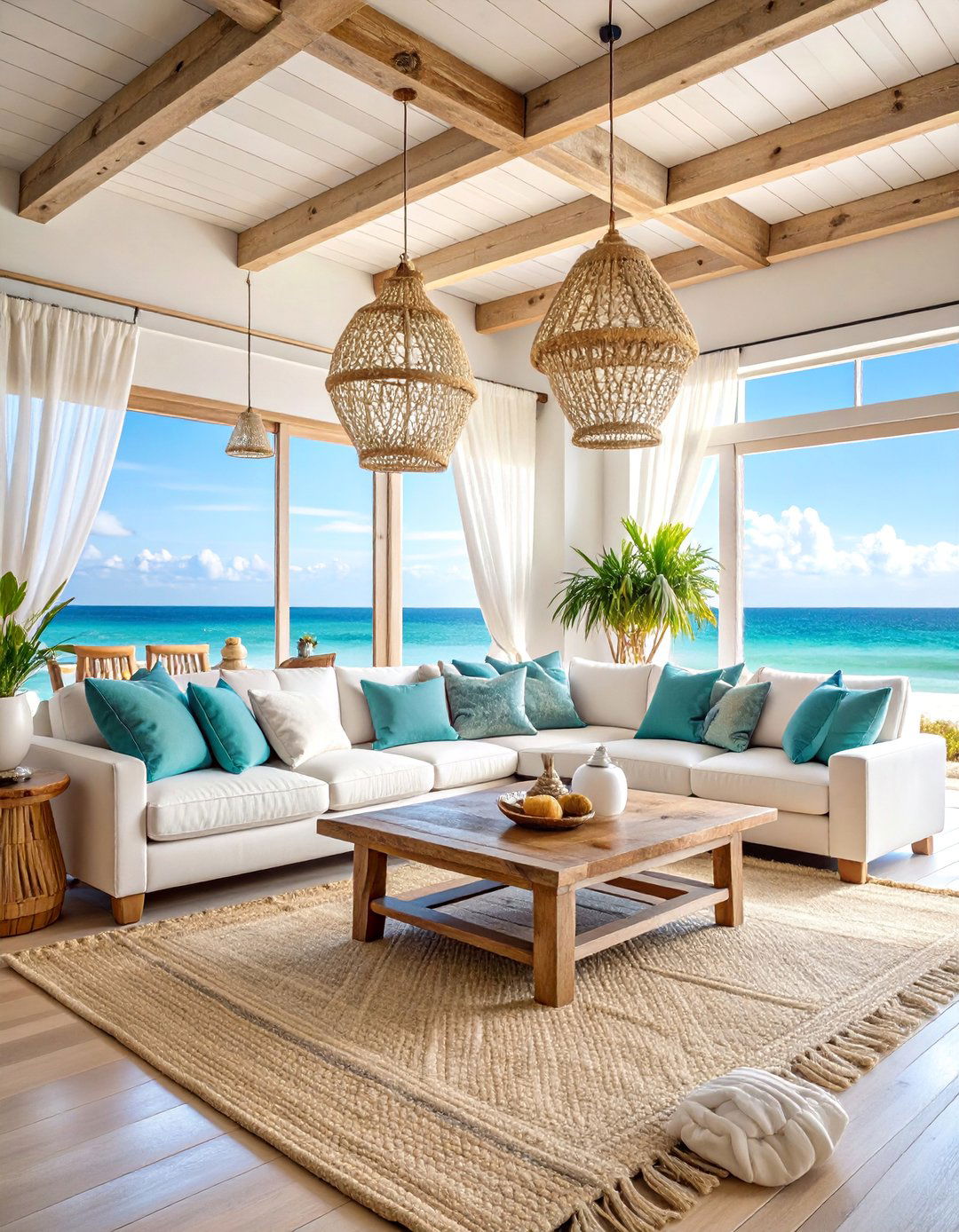 Beach House Great Room with Driftwood Accents - 25 Great Room Ideas