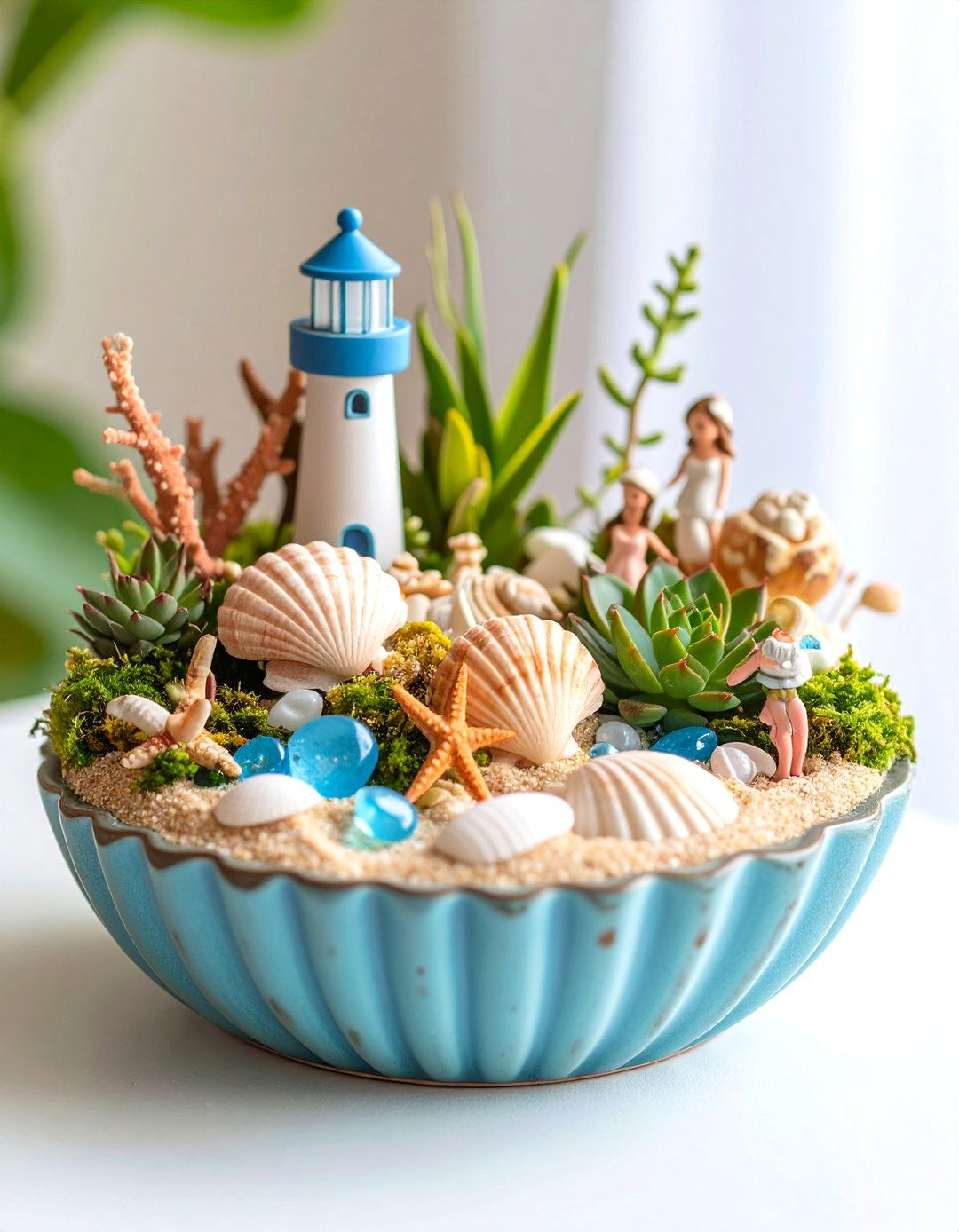 Beach Theme Seashell Fairy Cove - 25 Fairy Garden Container Ideas