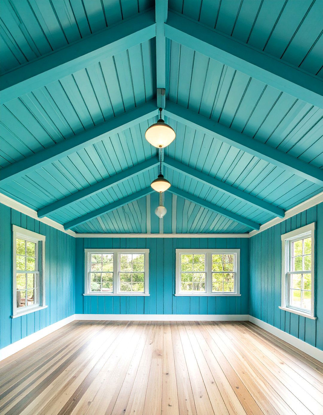 Beadboard Ceiling with Painted Finish - 25 Shed Ceiling Ideas