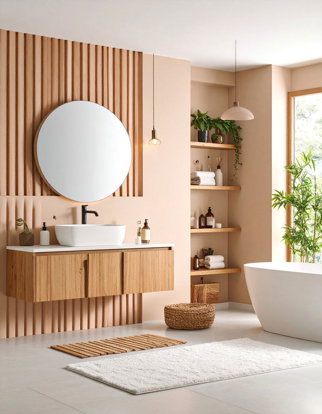 Beadboard with Built in Shelving - 25 Beadboard Bathroom Ideas