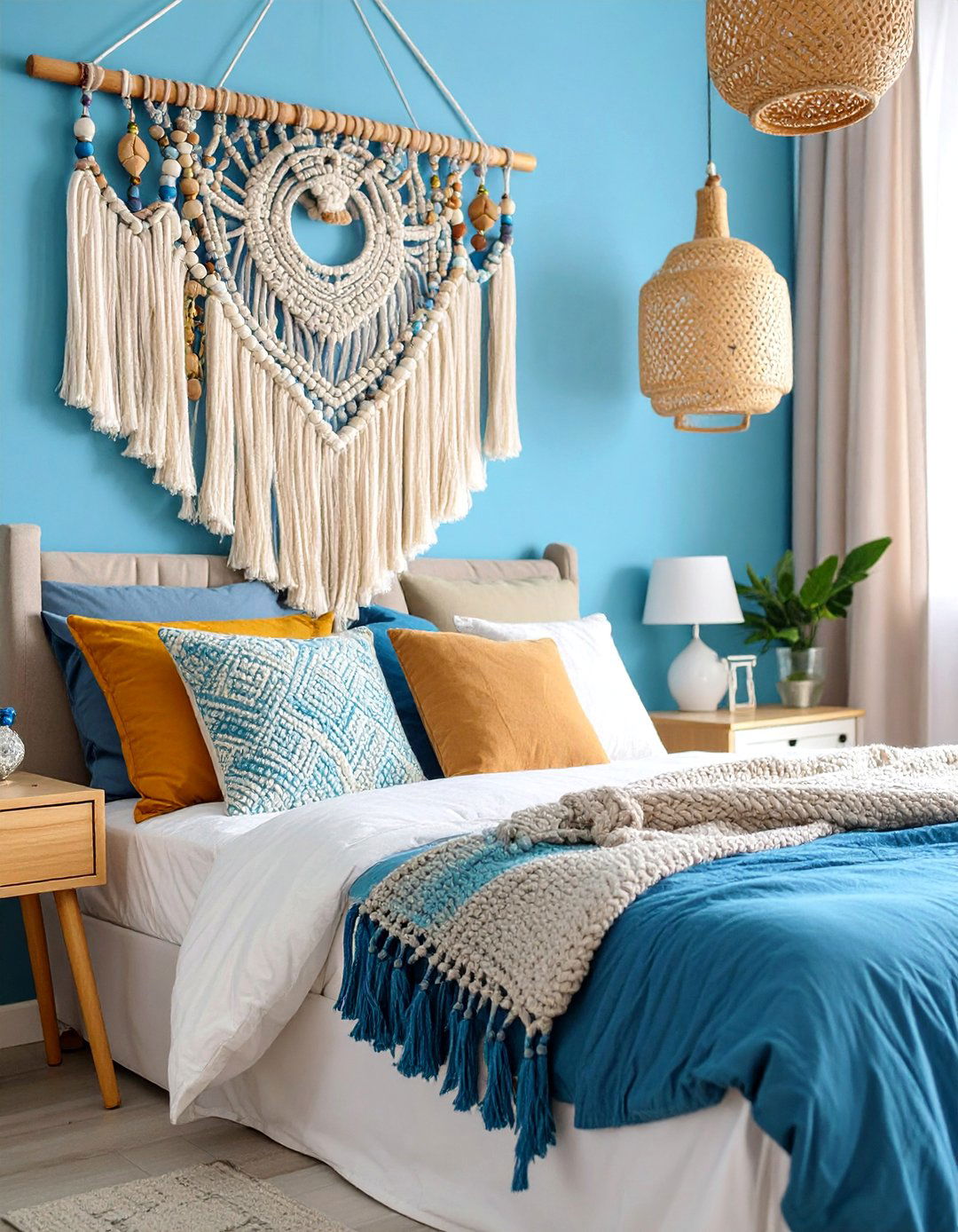 Beaded and Tassel Wall Hanging - 25 Boho Wall Decor Ideas