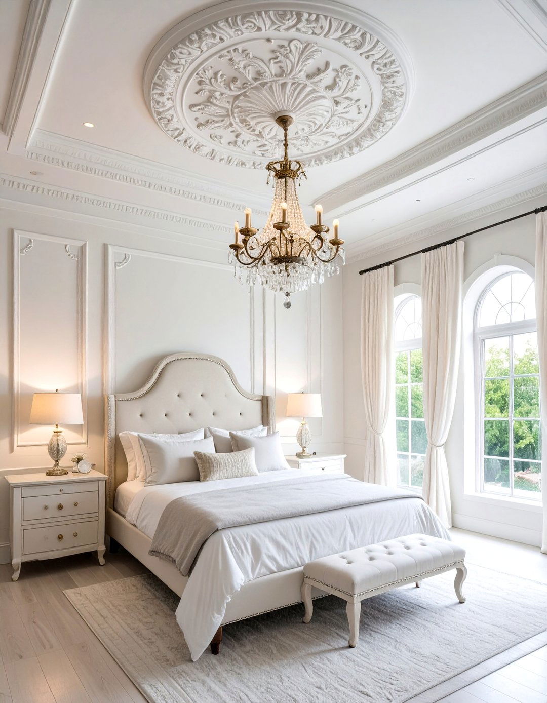 Bedroom Ceiling Classic Ornate Medallion Center - 25 Bedroom Ceiling Ideas