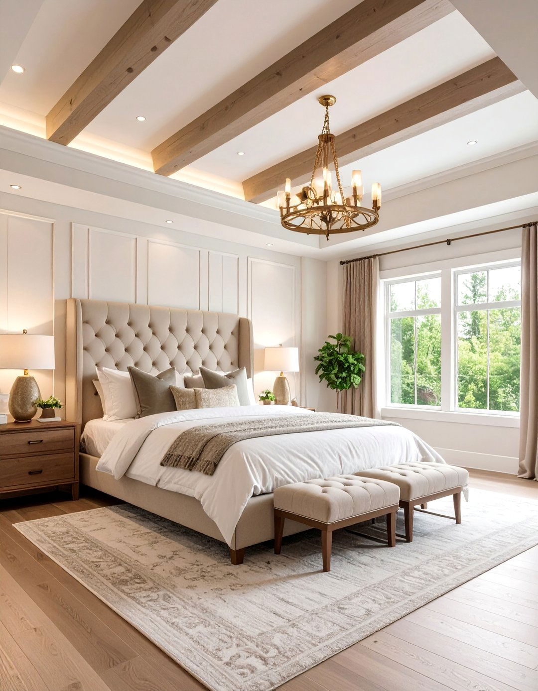 Bedroom Ceiling Coffered Elegance - 25 Bedroom Ceiling Ideas