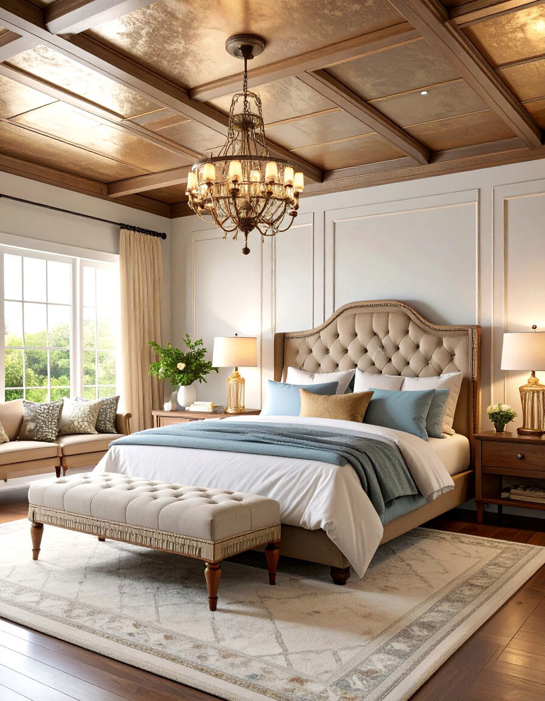 Bedroom Ceiling Metallic Tin Tiles Revival - 25 Bedroom Ceiling Ideas