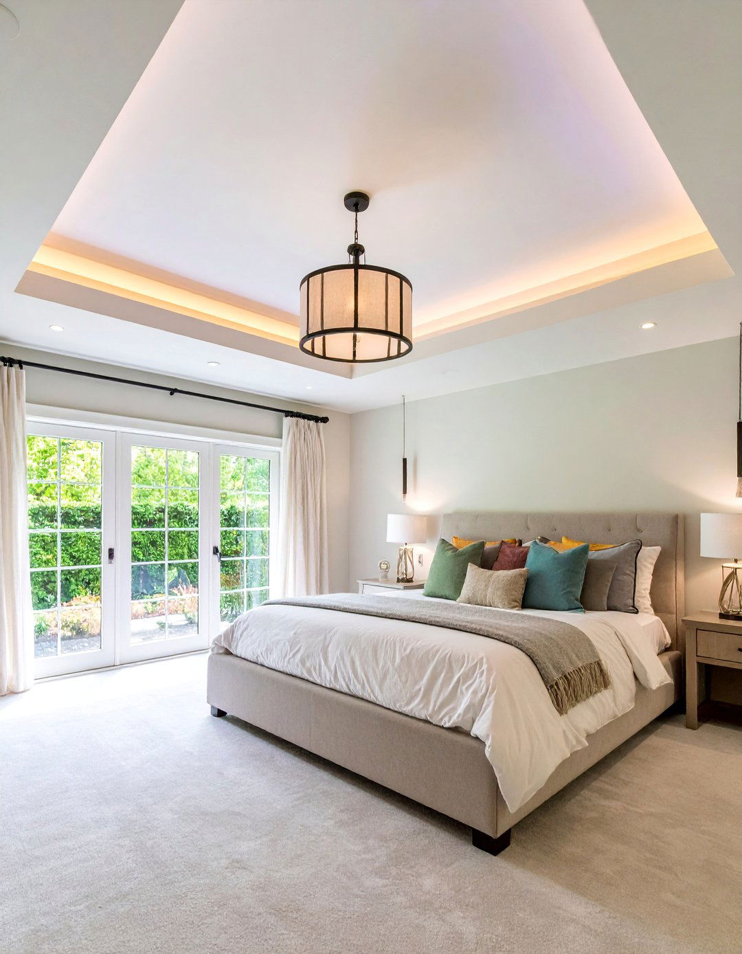 Bedroom Ceiling Tray with Hidden LED - 25 Bedroom Ceiling Ideas