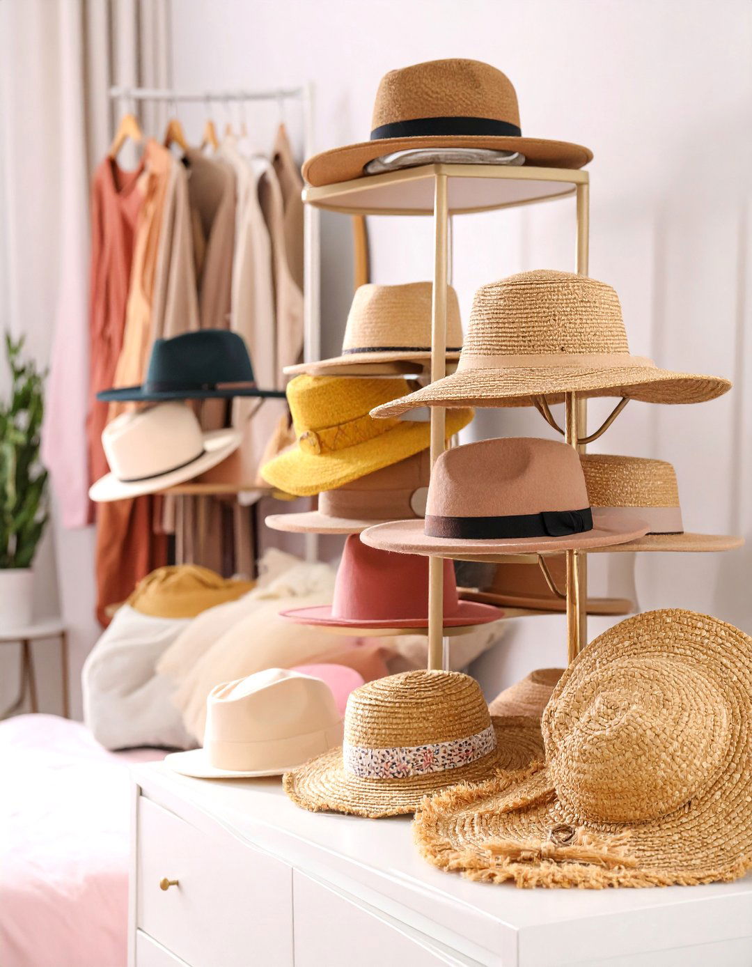 Bedroom Dresser Hat Display - 25 Hat Storage Ideas